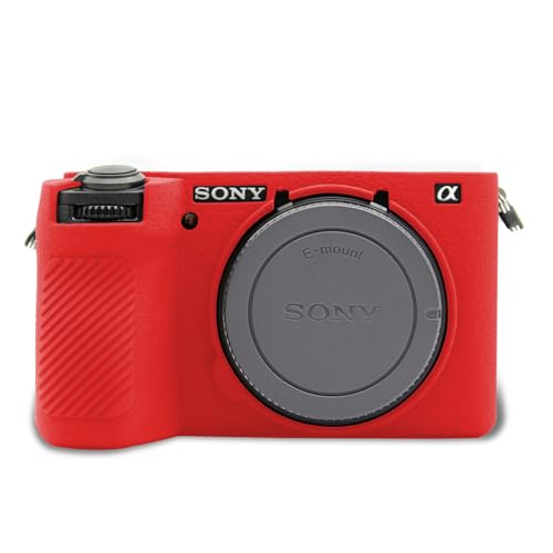 Easy Hood Camera Case for Sony Alpha 6700, Soft Silicone Protective Cover a6700 DSLR Camera Anti-Scratch Slim Fit Body Skin Protector Housing Sleeve for Sony A6700 Mirrorless Camera Red -  S-A6700