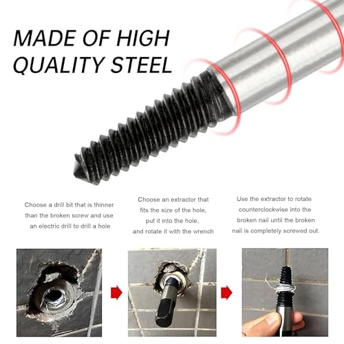 5 Stück Schraubenausdreher Set,Linksausdreher Profi,Ausdreher Set,Linksbohrer Werkzeug,Schraubenlöser mit Transparenter Kunststoffbox,Screw Extractor für Beschädigte Schrauben und Rohre