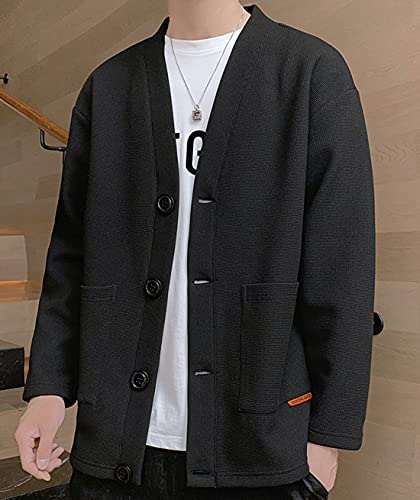 JHIJSC カーディガン メンズ 秋 ビジネス カジュアル 無地 アウター おしゃれ 大きいサイズ の商品画像 5