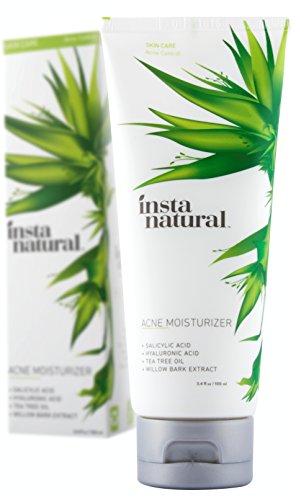 Acne Moisturizer for Face - Clearing & Moisturizing Cream for Oily & Acne Prone Skin - Made With Salicylic Acid - Reduces Breakouts, Pimples & Blemishes - InstaNatural - 3.4 oz
