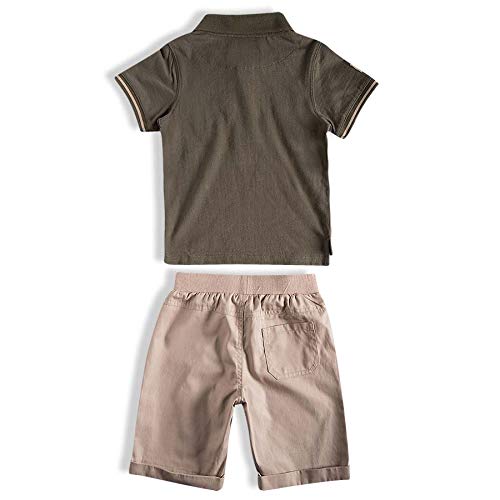 Conjunto Curto Gola Polo, Tip Top, Kids Menino, Verde Militar, 10