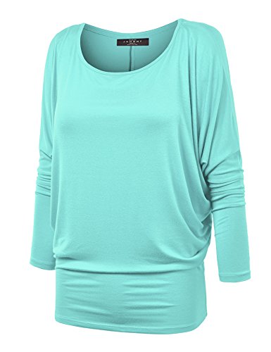 WT826 Womens Batwing Long Sleeve Top XXXL Aqua
