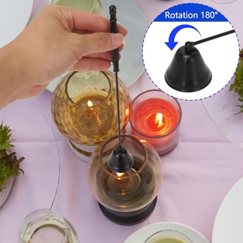 Biugaaufai 8 Pack Black Candle Snuffer Vintage, Premium Stainless Steel Wick Flame Extinguisher, 8.3 Inch Wick Snuffer with Long Handle, Elegant Design for Candles, Candle Accessory for Candle Lovers