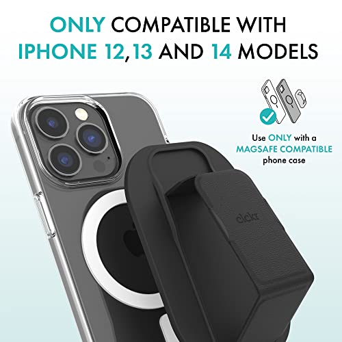 Clckr Phone Holder & Grip For Magsafe, Adjustable Magnetic Stand & Finger Holder, Designed For Iphone 14 Pro, 14 Pro Max, 14, 14 Plus, Iphone 13 Pro, 13 Pro Max, Iphone 12 Models – Black #TOP4