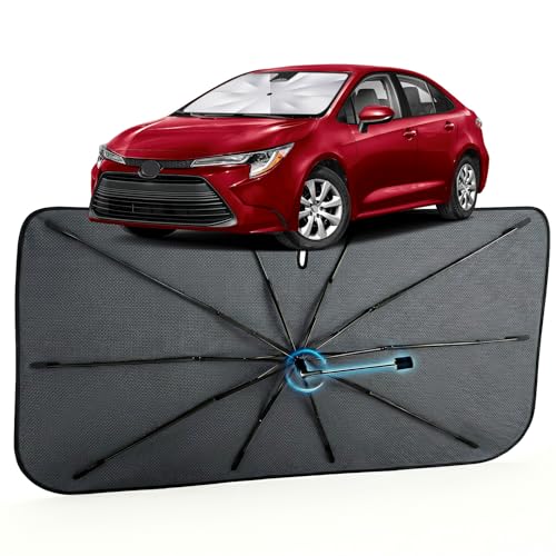 Image of Car Windshield Sun Shade for Toyota Corolla 2020-2026 -[Reflective Coated Fabric] Sunshade Umbrella for Front Window, Car Shades Sun Visor Keep Car Cool and Protects Interior, 1:1 Exact Fit