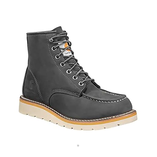 Carhartt Women's 6" Moc Soft Toe Wedge Boot Ankle, Dark Grey, 9