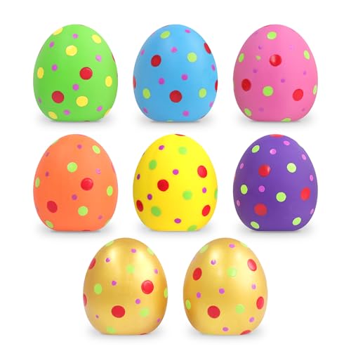 Coyava colorful polka-dot squeaky egg-shaped dog toys