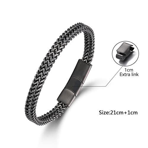 Lucky2+7 Bracelets For Men-Stainless Steel Magnetic Clasp Cuban Chain Mens Bracelet #TOP1