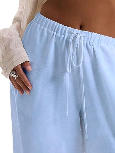 Image of RoseSeek Women's Beach Cover Ups Wide Leg Loose Linen Pants Swimsuit Coverup Summer Vacation Outfits 2026