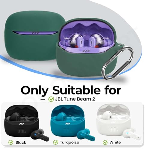 Image of Soft Silicone Case Cover Compatible with JBL Tune Beam 2 (Green)