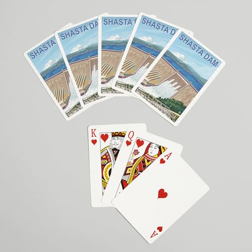 Lantern Press Shasta Dam California 52 naipes poker miniatura 7