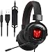 Gaming Headset, GAKOV Haolide GAK3 Cool RGB Light, Metal Iron Mesh, HD Clear Hose Microphone Gaming Headphones, 40mm Super Bass Speakers, Soft Memory Earmuffs for Laptop/Mac/Computer/PS4 (K3)