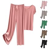 Polyvalent et élégant - Des vêtements de nuit aux vêtements décontractés : cet ensemble est plus qu'un simple vêtement de nuit, il se transforme facilement en vêtements d'intérieur décontractés. Combinez-le avec un peignoir léger ou portez-le comme vêtement décontracté chic pour lire, méditer ou passer des appels vidéo. Des lignes épurées et une brillance discrète assurent un look raffiné.