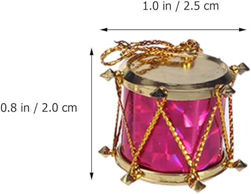 Miniatura 2 de Garneck 60 adornos de bola de árbol de Navidad con purpurina, mini tambores, adornos de fiesta de Navidad, regalos de mini tambor de Navidad