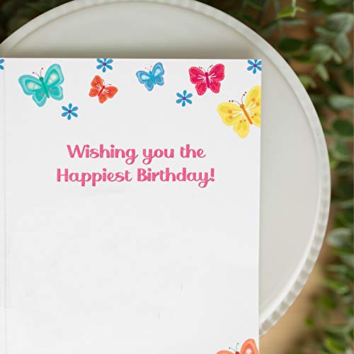 Tiny Expressions - Granddaughter Birthday Card With Yellow A7 Envelope Included | Beautiful Butterfly Illustrations Suitable For All Ages | Interior Images & Message With Room To Write Your Own #TOP4