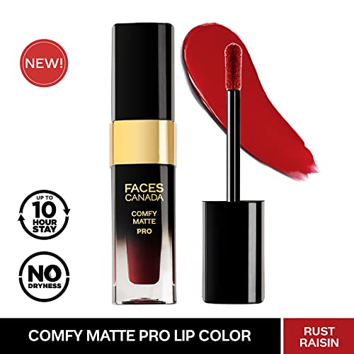 Image of FACESCANADA Comfy Matte Pro Liquid Lipstick - Rust Raisin 02, 5.5 ml | 10HR Longstay | Intense Color | Macadamia Oil & Olive Butter Infused | Lightweight Super Smooth | No Dryness | No Alcohol
