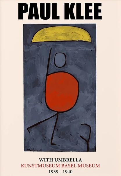Peinture Paul Klee Avec Parapluie pour réveiller un mur blanc sans cadre