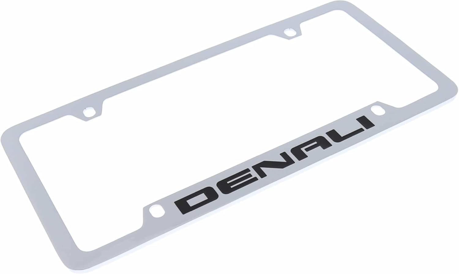 GMC Denali License Plate Frame Holder (4 Hole/Brass, Chrome/Bottom)