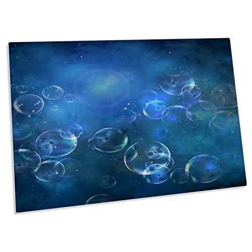 3dRose Soap Bubbles Floating On Blue Background - Desk Pad