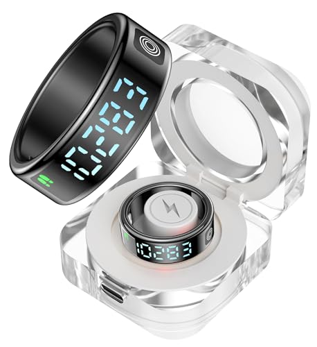 findtime Smart Ring for Men Women Touch Screen Scrolling Ring Smart Ring Android Time Display Heart Rate Blood Oxygen Sleep Tracker Activity Trackers for Sports Time, Distance, Calories