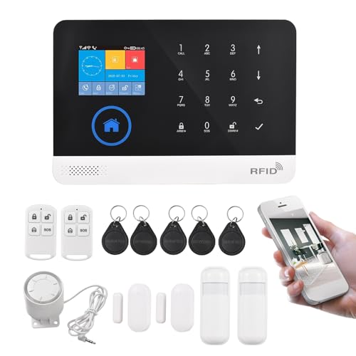 Tomshin WiFi GSM Sistema de segurança residencial sem fio Sistema de alarme de porta Telefone Tuya A