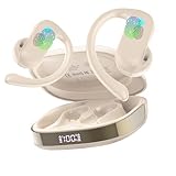 DUSONLAP Open Ear Kopfhörer Bluetooth 5.4 HiFi Stereo, Kopfhörer Kabellos Bluetooth mit ENC Noise Cancelling Mic, 32 Std Ohrhörer mit Ohrhaken, IP7 Wasserfest Sportkopfhörer für Laufen/Fitness Weiß
