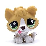 LPSCB Custom-Made Baby for Collie #272 Yellow White 1 Inch Puppy Mini Pet Shop Dog Toys 272S