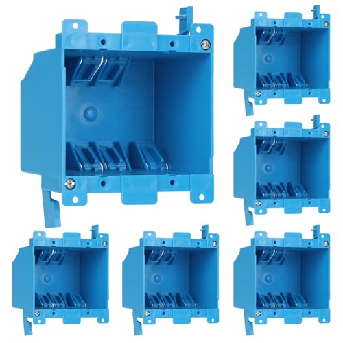 Image of XIUTE 2 Gang Outlet Electrical Box Old Work,Living Hinges and Adjustable Mounting Tabs,Outlet Boxes Old Work,25Cubic Inches,ETL Listed,6 Pack