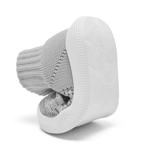 Image of Eashi Baby Boy Girl Non-Skid Indoor Infant Walking Shoes Breathable Warm Elastic Sock Shoes with Memory Sole Protect Toes Outdoor Sneakers