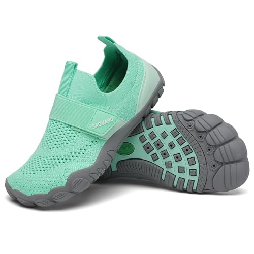SAGUARO Escarpines Niño Niña Zapatillas de Agua Respirable Zapatos Agua Antideslizante Zapatillas Playa Escarpines Piscina Calzado para Natacion Surf Acuaticas Turquesa, Gr.28 EU