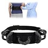 NIdreamCE Cintura di Trasferimento per anziani,Cintura di deambulazione con 7 Maniglie e Fibbia a Rilascio Rapido,Riabilitazione,Deambulazione, Assistente Sollevamento e Movimentazione Sicura (Nero)