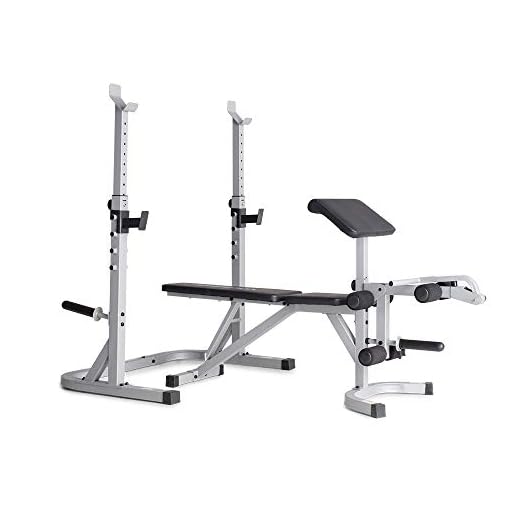 Weider Platinum Utility Bench & Squat Rack, Black