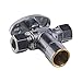 Midline Valve 86312QS-OM Water Supply Angle Stop Valve; Dual Outlet; Quarter Turn Wheel; One Piece; for Toilet, Sink, Dishwasher; 1/2 in. Sweat x 3/8 in. COMP x 1/4 in. COMP; Chrome Plated Brass