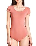 Short-Sleeve Scoop Neck Snap Crotch Leotard bodysuit