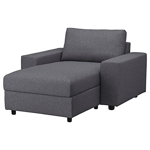 Ikea VIMLE - Chaise longue con reposabrazos anchos, color gris