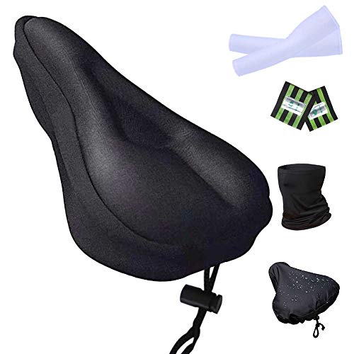 Filmya Gel Bike Seat Cover-Bike Exercise Bike Seat Cushion Cover Bicycle Saddle Pad