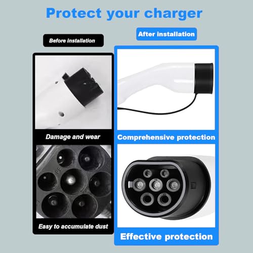 LOTHID Silikon-Schutz für E-Auto-Ladekabel - wasserdichte & staubdichte Steckerabdeckung mit Berührungsschutz | Weiches hitzebeständiges Material | Kompatibel mit Typ2 Ladeanschlüssen