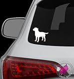 Labrador Retriever Silhouette 4 inches WHITE Vinyl Decal for Car Window