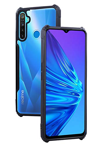 Image of Jkobi Hard PC Crystal Bumper Shockproof Back Cover Case for Realme 5 | Realme 5s | Realme 5i with Camera Protection (Matte Black)