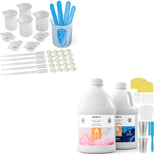 Reusable Silicone Resin Measuring Cups & 1Gallon Epoxy Resin #TOP9