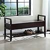 NicBex Shoe BenchModern Shoe Rack with 2 Separate Cushioned SeatsWood Storage Bench with 2 Hidden Compartment and Open Storage ShelfShoe Bench for EntrywayHallwayLiving RoomEspresso