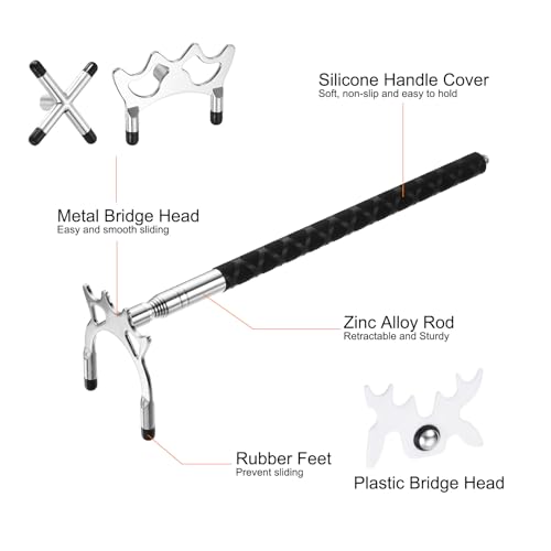 Support de queue de billard rétractable PATIKIL en silicone et métal blanc - 4