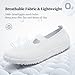 DLWKIPV Women's Slip-On Barefoot Flats Casual Fashion Walking Tennis Minimalist Shoes Wide Toe Box Sneakers Lightweight Comfortable Loafers Rubber Sole White Size US 7.5