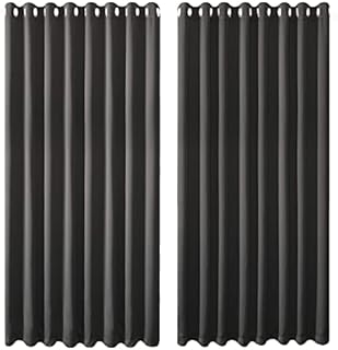 Olsen & Smith Grey Thermal Insulating Blackout Curtains Eyelet Set Thermally Insulated for Summer & Winter Home Bedroom Living Room 66 x 90 Inch