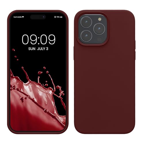 kwmobile Handyhülle für iPhone 14 Pro Max Hülle, für iPhone 14 Pro Max Case - Hülle Silikon - kabelloses Laden - Bordeau...