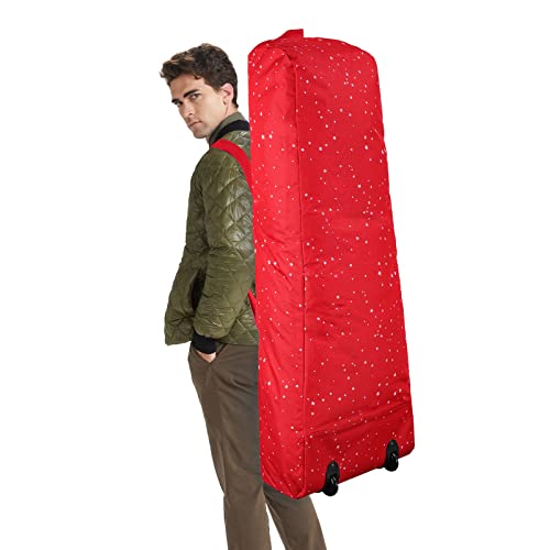 Surblue Christmas Tree Storage Bag - Fits Up To 6 Ft. Tall Artificial Disassembled Trees, Durable Handles & Sleek Dual Zipper - Premium Large Holiday Xmas Bag Made Of Tear Proof 600D Oxford (Red) #TOP6