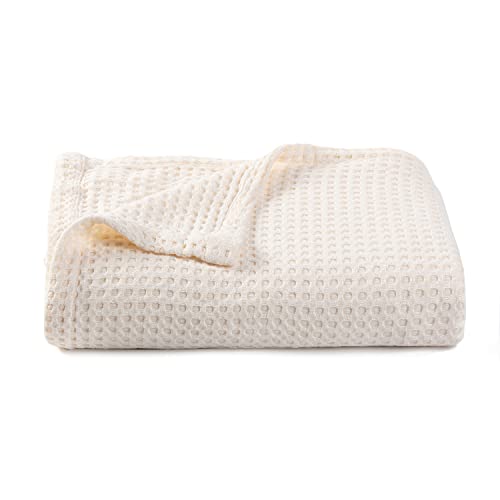 Image of Kloovete 36” X 40” Inches Cooling Baby Waffle Weave Blanket, Ultra-Soft Lightweight Receiving Blanket for Newborn, Breathable Comfortable Baby Swaddle Blanket for Boys and Girls(Natural)