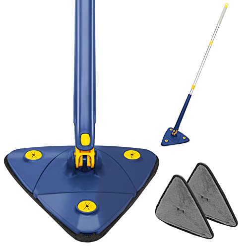 Fregona Triangular giratoria de 360 Grados, Ajustable, Extensible, con escurridor automático, con 2...