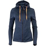 RENNER XXL Kerstin Damen Strick Fleece Jacke Große Größen, Navy, 52