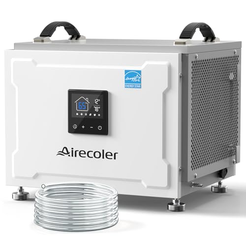 Airecoler 70 Pints Energy Star Commercial Dehumidifier with Pump, Portable Crawl Space Dehumidifiers for Basement and Home, Built-in Remote Control, Auto Defrost | Airecoler Stellar SP10